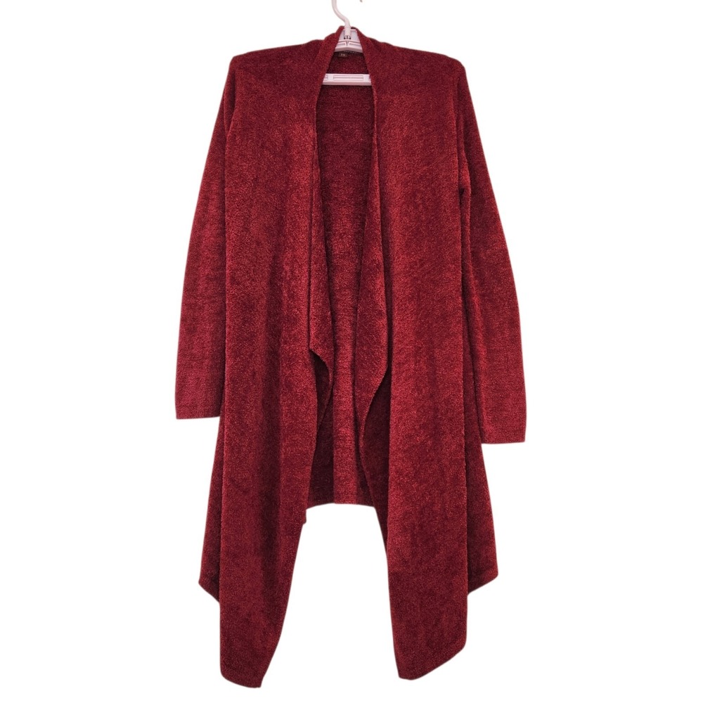 Barefoot Dreams Size S/M Red Cozy Chic Ultra Lite Open Front Cardigan Sweater - Picture 2 of 12